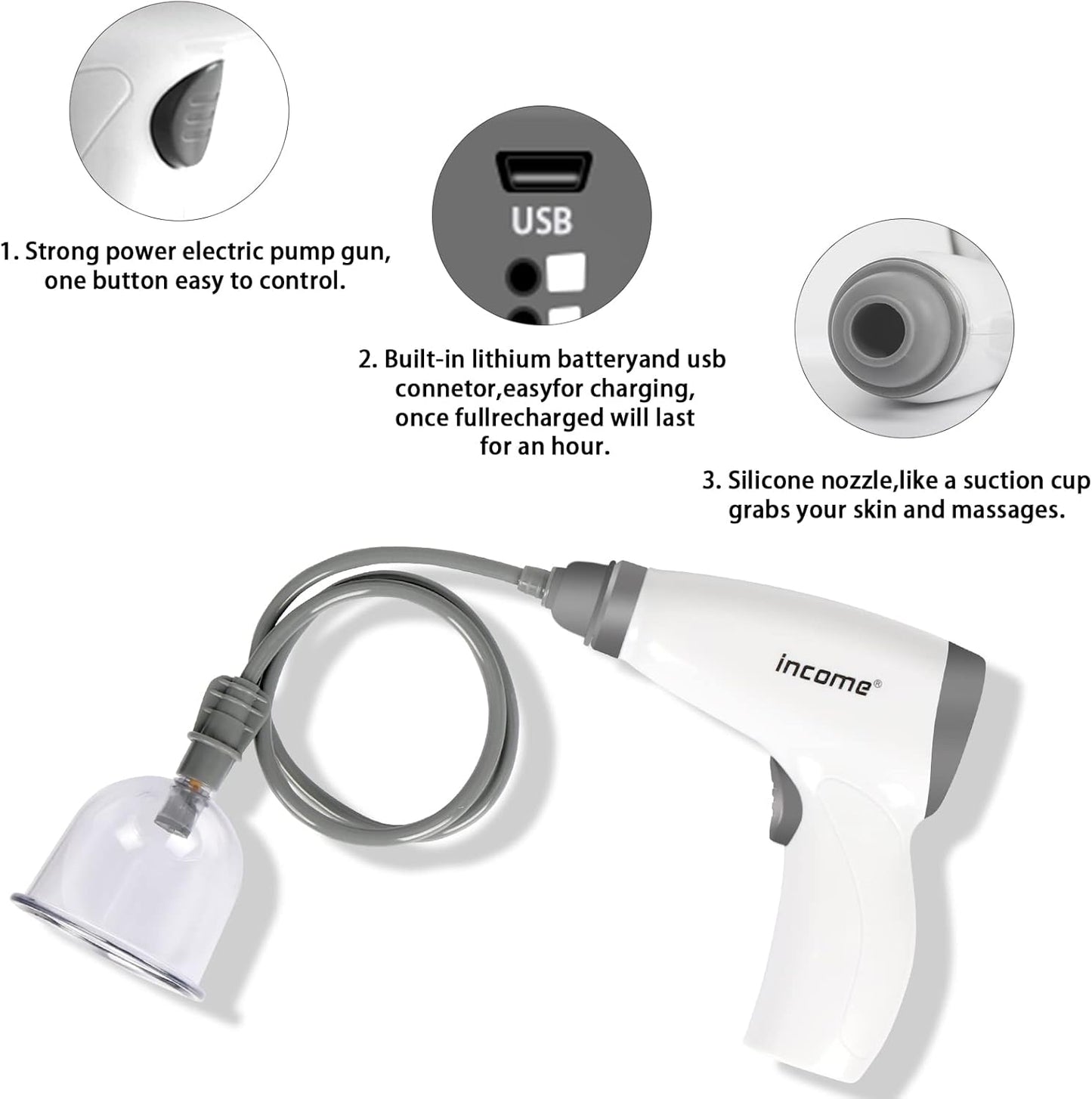 Electric Cupping Therapy Set, Portable Chinese Cupping Therapy Machine with Pump, Electric Body Massage Scraping Care Device Kit with 4 Vacuum Suction Cups for Homeuse