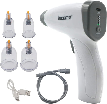 Electric Cupping Therapy Set, Portable Chinese Cupping Therapy Machine with Pump, Electric Body Massage Scraping Care Device Kit with 4 Vacuum Suction Cups for Homeuse