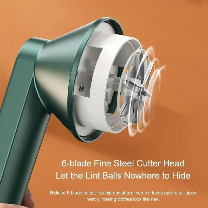 Rechargeable Fabric Shaver with 2 Replaceable Stainless Steel 6-Leaf Blades(1 Free Extra Included) | Lint Remover with 3-Speed Settings - Efficient Sweater and Lint Shaver for Clothes, Removing Fuzz, Lint Balls, Pills, and Hairballs.Christmas Gift.