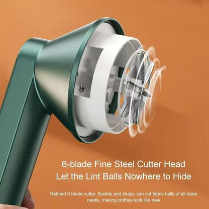 Rechargeable Fabric Shaver with 2 Replaceable Stainless Steel 6-Leaf Blades(1 Free Extra Included) | Lint Remover with 3-Speed Settings - Efficient Sweater and Lint Shaver for Clothes, Removing Fuzz, Lint Balls, Pills, and Hairballs.Christmas Gift.