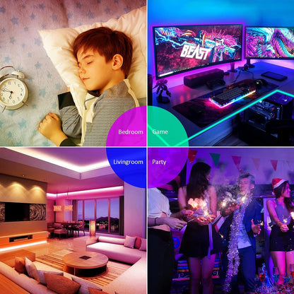 Led Lights for Bedroom 100 Ft, Ultra Long 5050 RGB Led Strip Lights, Smart Music Sync Led Lights Color Changing, Bluetooth App & Remote Control for Room Party Christmas Kitchen