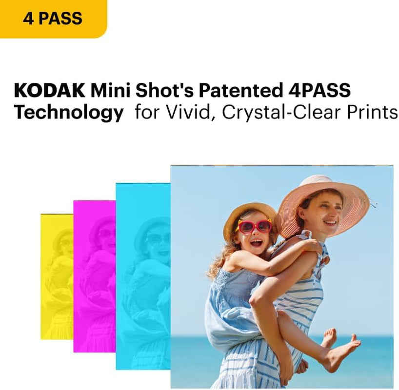 Mini 3 Retro 4PASS Portable Photo Printer (3X3 Inches) + 8 Sheets, White