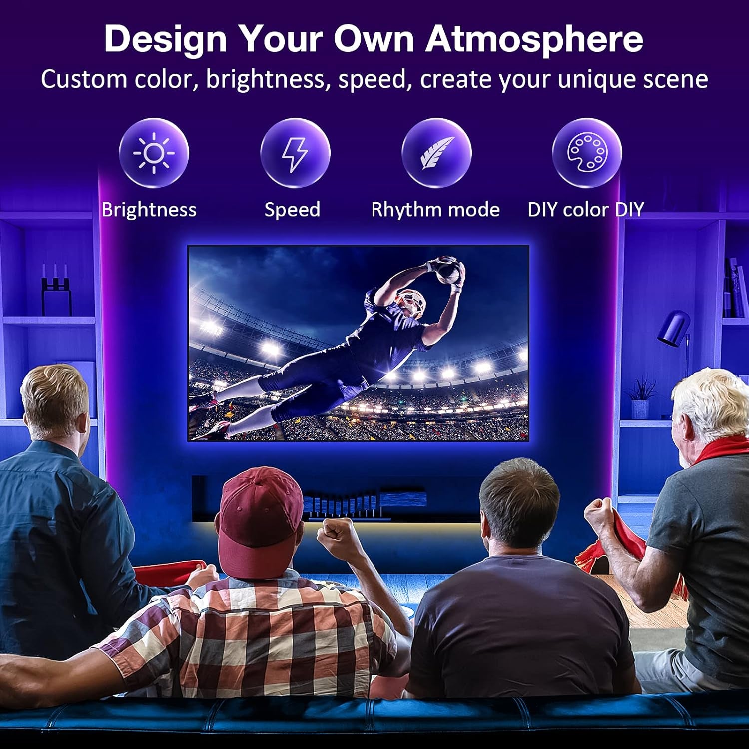 Led Lights for Bedroom 100 Ft, Ultra Long 5050 RGB Led Strip Lights, Smart Music Sync Led Lights Color Changing, Bluetooth App & Remote Control for Room Party Christmas Kitchen