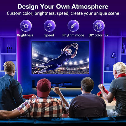 Led Lights for Bedroom 100 Ft, Ultra Long 5050 RGB Led Strip Lights, Smart Music Sync Led Lights Color Changing, Bluetooth App & Remote Control for Room Party Christmas Kitchen