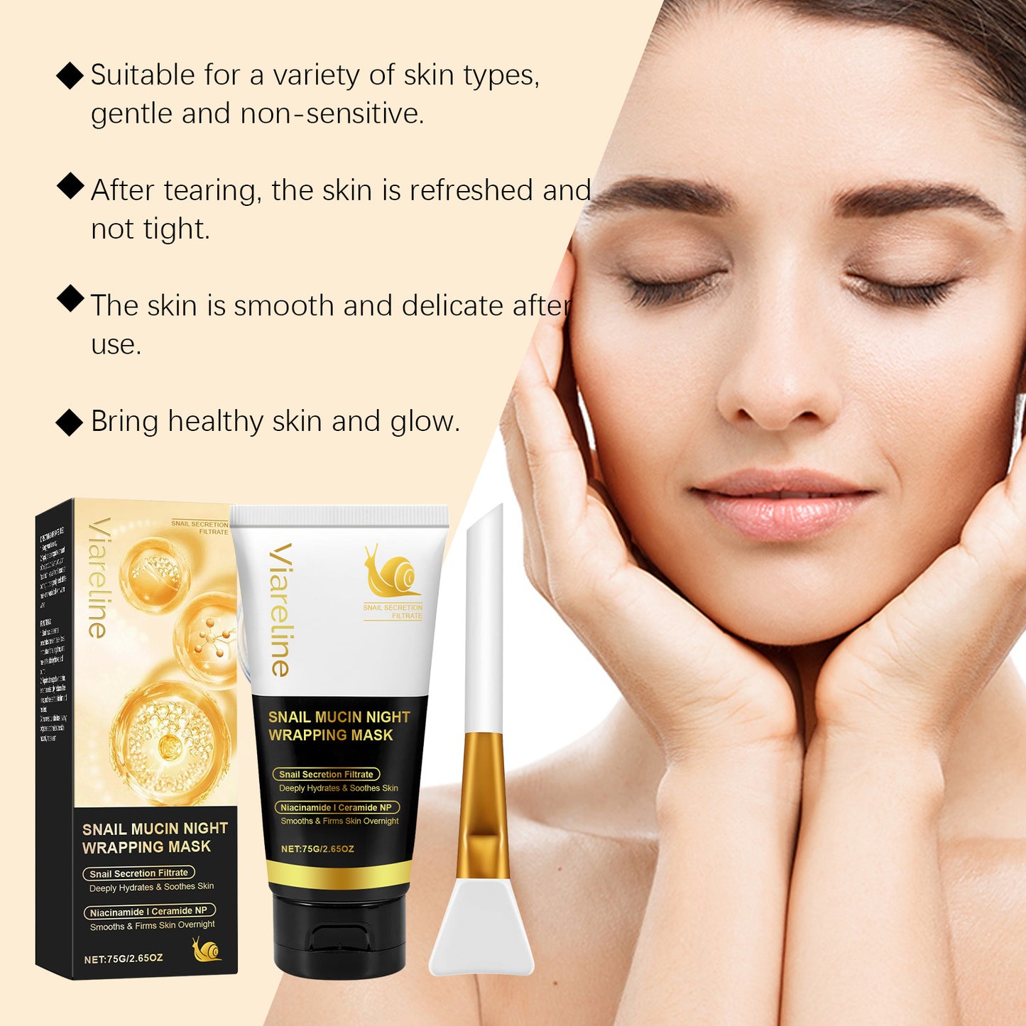 Viareline Turmeric Sleeping Mask Gentle Hydrating Exfoliating Mask Gel Hydrating And Moisturizing Mask