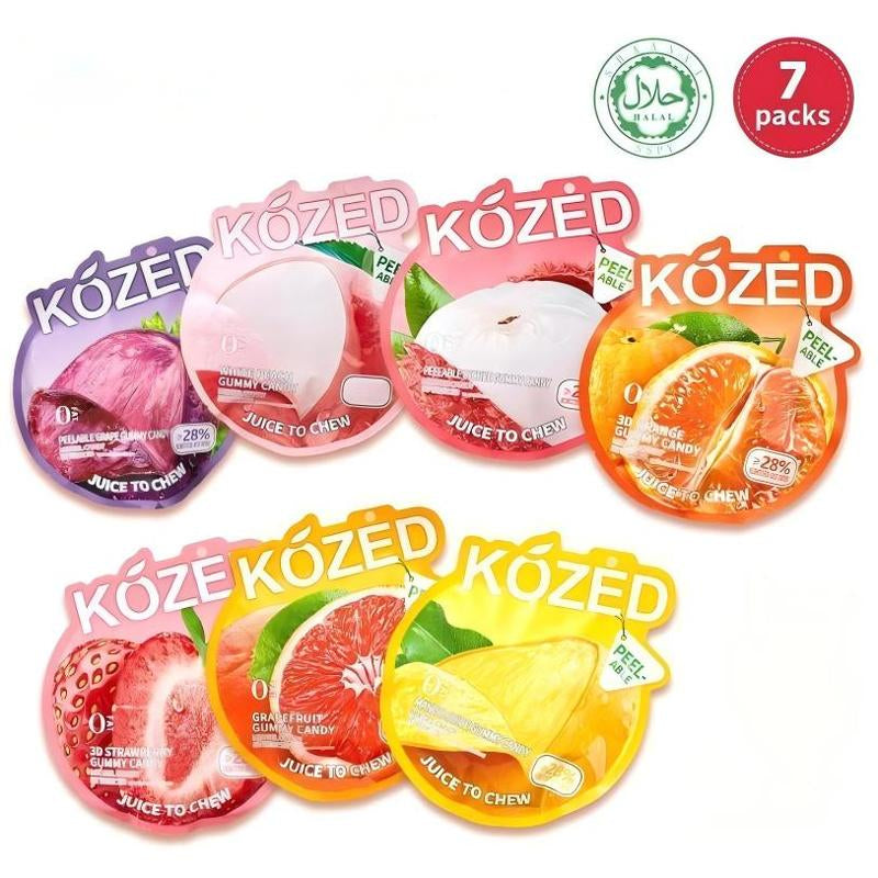 Kozed Peelable Gummy Candy Variety Pack -7 Flavors -Chewy Fruity Rolls, Fun & Sweet Snack -Valentine'S Day Gift