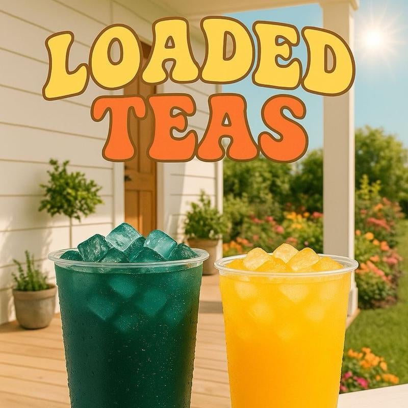 Loaded Teas - Powered Caffeinated Beverage Mix - Sugar-Free & Gluten-Free Energy Powder Drink - 32Oz Smoothie Mix - Made in USA - 24 Months Shelf Life