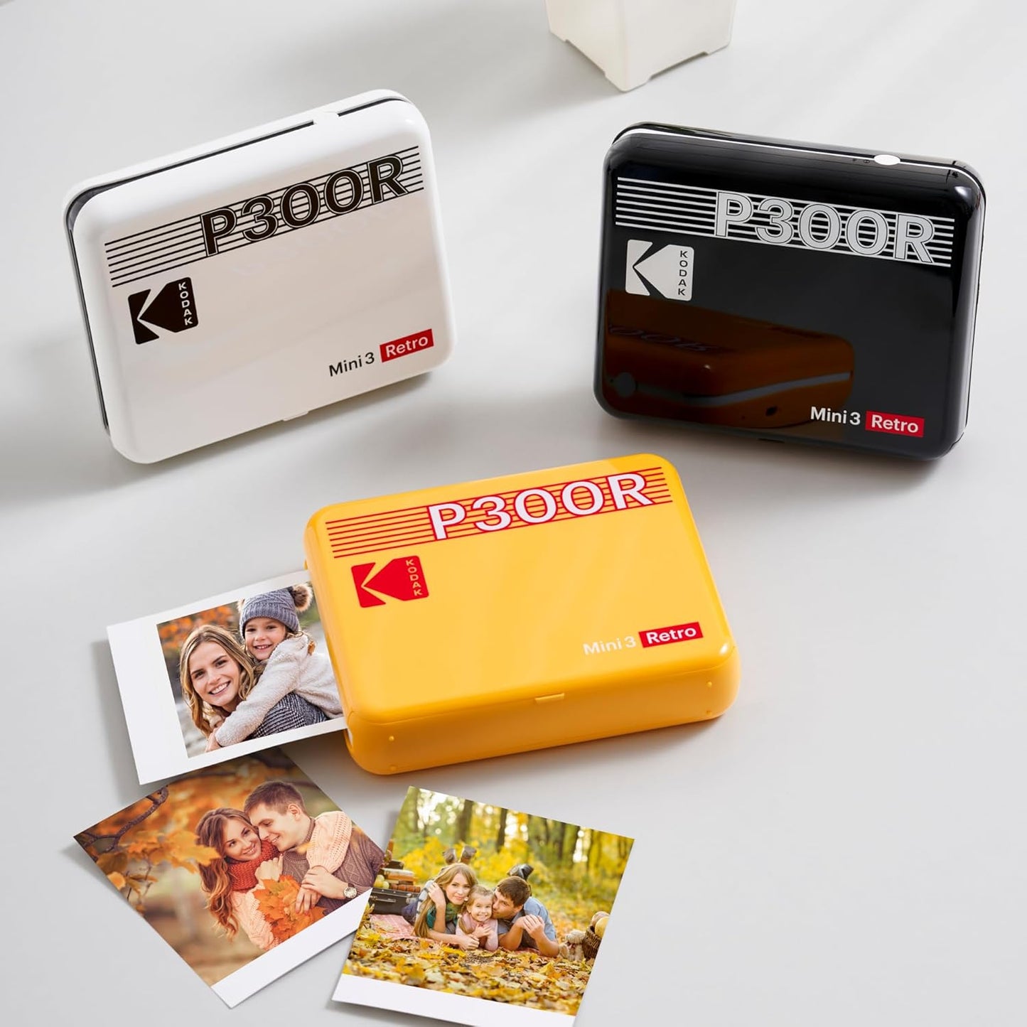 Mini 3 Retro 4PASS Portable Photo Printer (3X3 Inches) + 8 Sheets, White