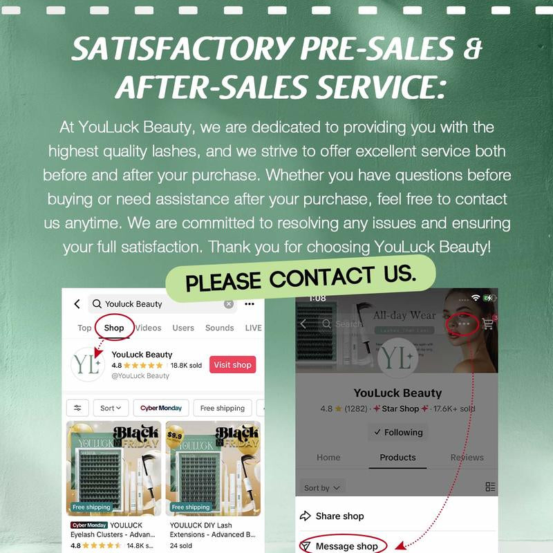 YOULUCK DIY Lash Clusters Kit - Soft Fluffy Long-Lasting Lashes with Glue Remover & Tweezer for Beginners Easy At-Home Application - Eyelash Set