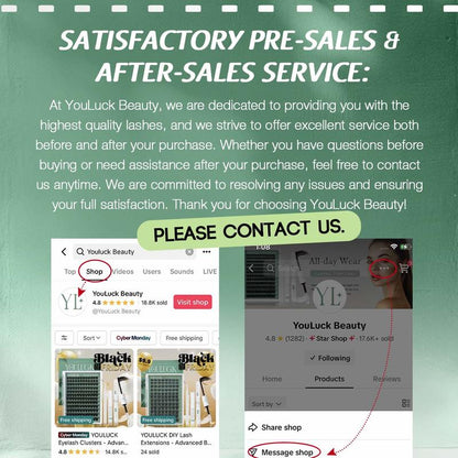 YOULUCK DIY Lash Clusters Kit - Soft Fluffy Long-Lasting Lashes with Glue Remover & Tweezer for Beginners Easy At-Home Application - Eyelash Set