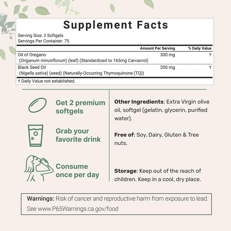 Micro Ingredients Oregano Oil with Black Seed Oil