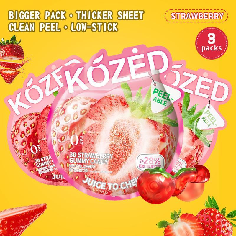 Kozed Peelable Gummy Candy Variety Pack -7 Flavors -Chewy Fruity Rolls, Fun & Sweet Snack -Valentine'S Day Gift