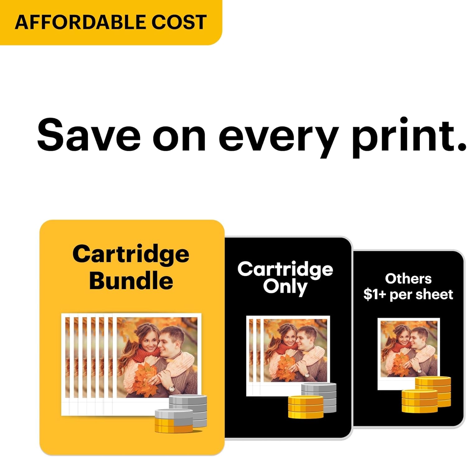 Mini 3 Retro 4PASS Portable Photo Printer (3X3 Inches) + 8 Sheets, White