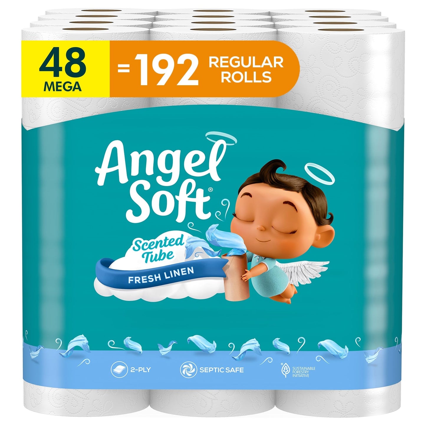 Angel Soft Toilet Paper 320 Sheets Mega Roll Pack of 48 Fresh Linen Scent