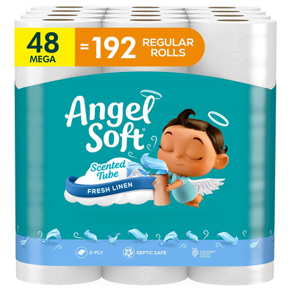 Angel Soft Toilet Paper 320 Sheets Mega Roll Pack of 48 Fresh Linen Scent